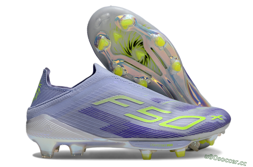Unisex Adidas F50+ Lightstrike Pro Laceless FG Firm Ground Low-Tops Football Boots - Blue/Yellow/White 2