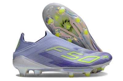Unisex Adidas F50+ Lightstrike Pro Laceless FG Firm Ground Low-Tops Football Boots - Blue/Yellow/White