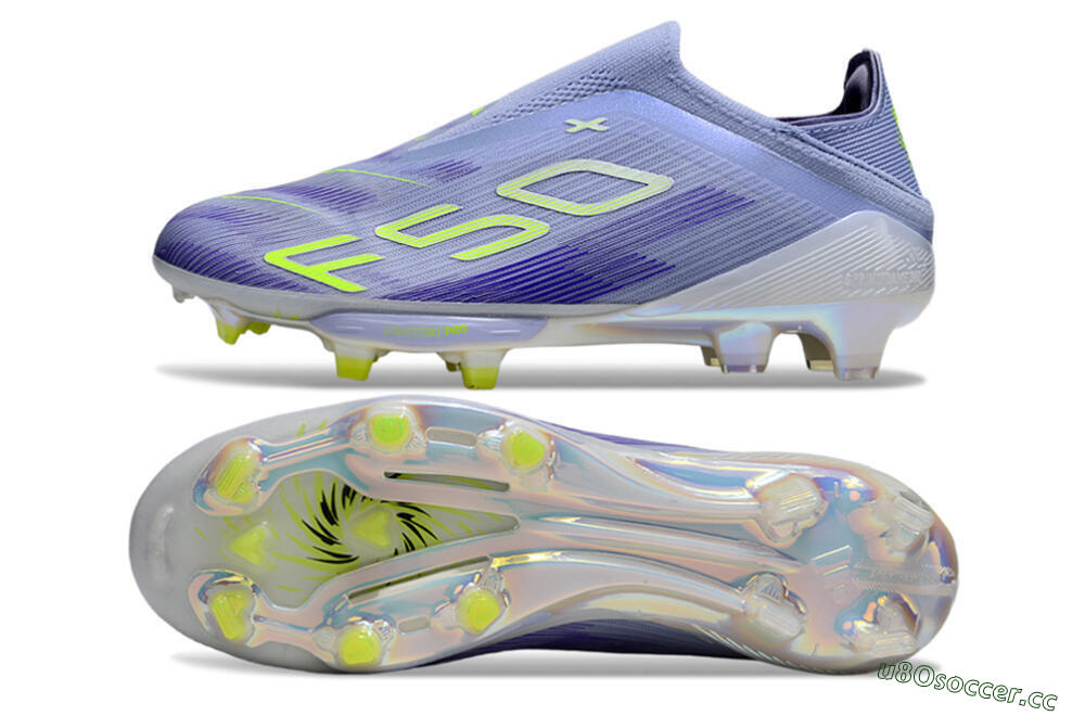 Unisex Adidas F50+ Lightstrike Pro Laceless FG Firm Ground Low-Tops Football Boots - Blue/Yellow/White 1