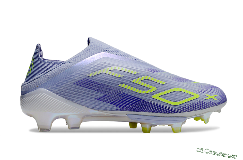 Unisex Adidas F50+ Lightstrike Pro Laceless FG Firm Ground Low-Tops Football Boots - Blue/Yellow/White 7