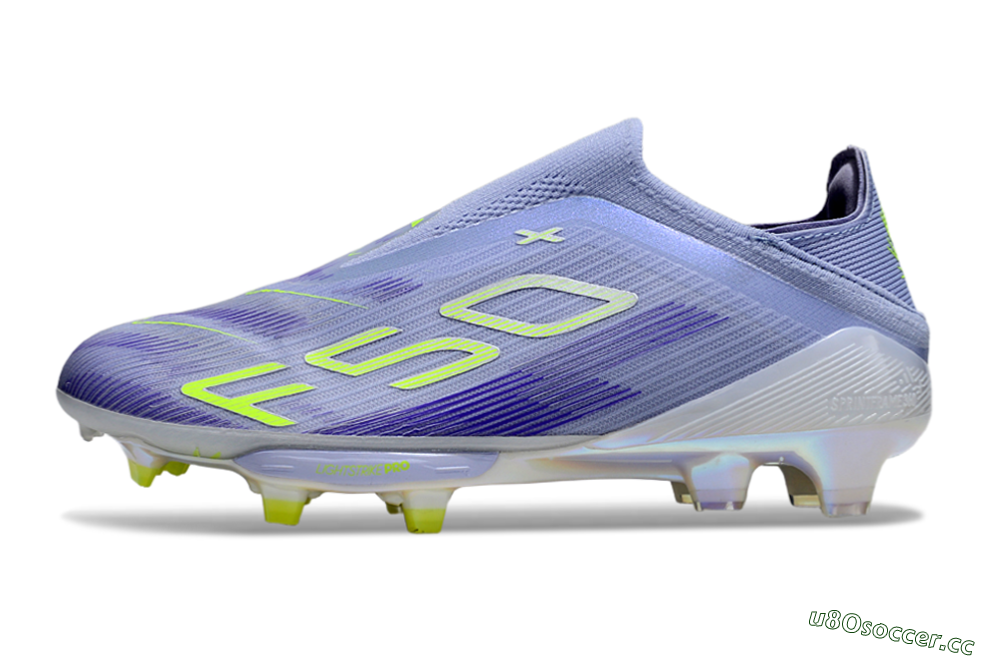 Unisex Adidas F50+ Lightstrike Pro Laceless FG Firm Ground Low-Tops Football Boots - Blue/Yellow/White 0