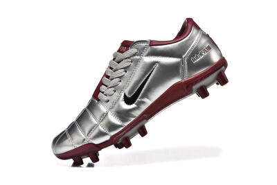 Men's Nike Total 90 III FG Firm Ground Low-Tops Football Boots - Silver/Black/Red