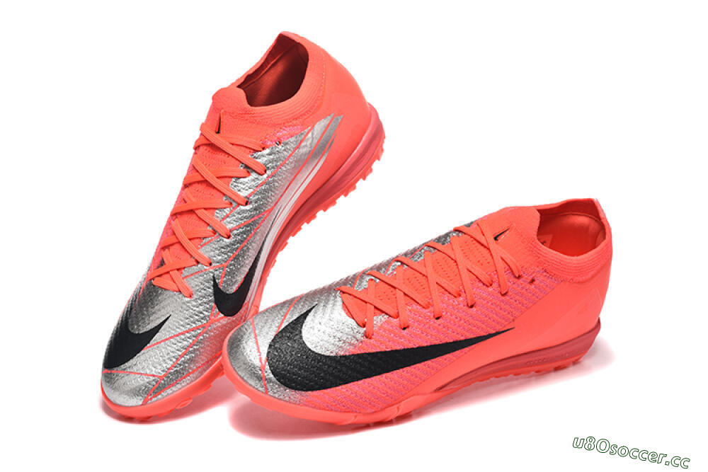 Men's Nike Air Zoom Mercurial Vapor 16 Elite TF Artificial Turf Low-Tops Football Shoes - Red/Silver/Black 6