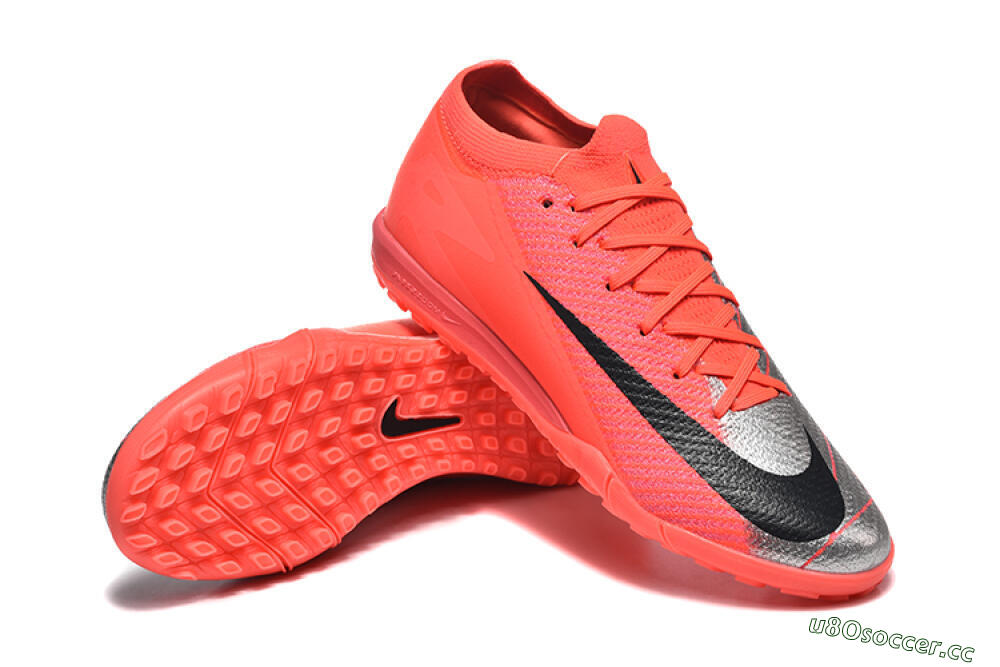 Men's Nike Air Zoom Mercurial Vapor 16 Elite TF Artificial Turf Low-Tops Football Shoes - Red/Silver/Black 4