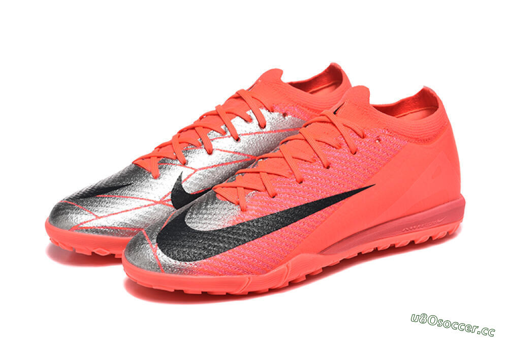 Men's Nike Air Zoom Mercurial Vapor 16 Elite TF Artificial Turf Low-Tops Football Shoes - Red/Silver/Black 5