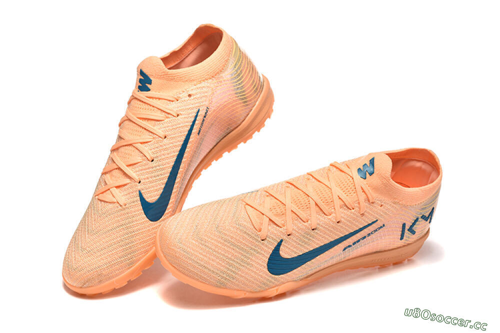 Men's Nike Air Zoom Mercurial Vapor 16 Elite TF Artificial Turf Low-Tops Football Shoes - Pink/Blue/Yellow 6