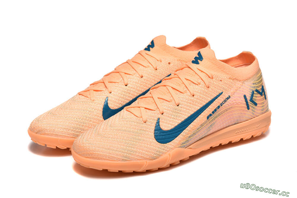 Men's Nike Air Zoom Mercurial Vapor 16 Elite TF Artificial Turf Low-Tops Football Shoes - Pink/Blue/Yellow 5