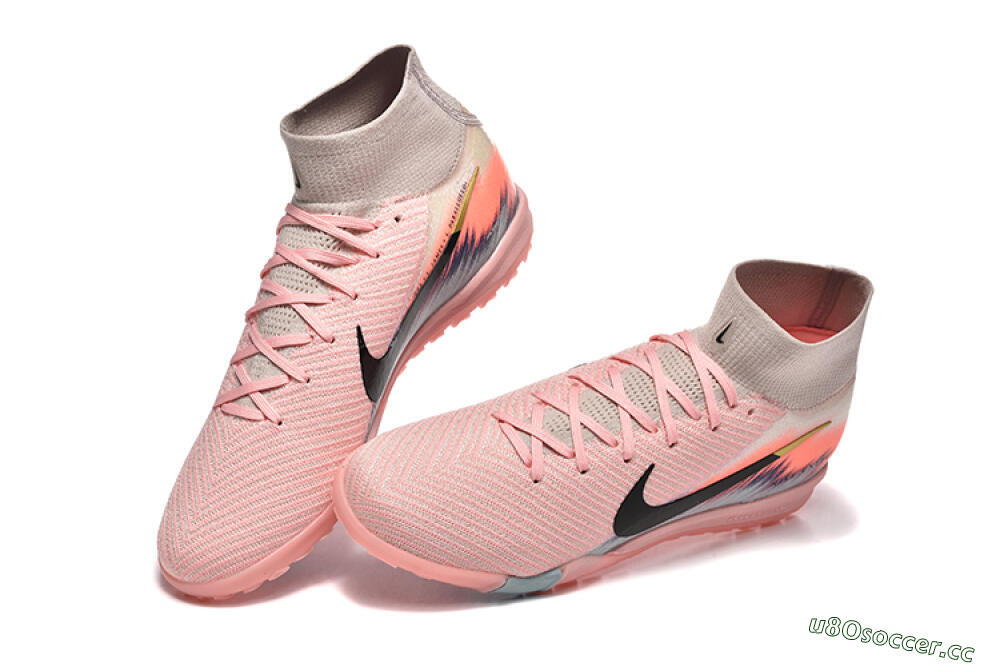 Men's Nike Air Zoom Mercurial Superfly 10 Elite TF Artificial Turf High-Tops Football Shoes - Pink/Black/Gold 6