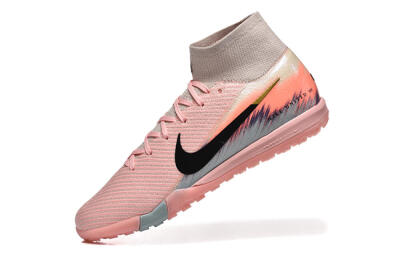 Men's Nike Air Zoom Mercurial Superfly 10 Elite TF Artificial Turf High-Tops Football Shoes - Pink/Black/Gold