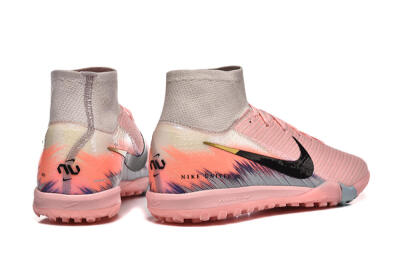 Men's Nike Air Zoom Mercurial Superfly 10 Elite TF Artificial Turf High-Tops Football Shoes - Pink/Black/Gold