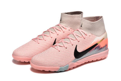 Men's Nike Air Zoom Mercurial Superfly 10 Elite TF Artificial Turf High-Tops Football Shoes - Pink/Black/Gold