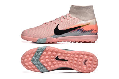 Men's Nike Air Zoom Mercurial Superfly 10 Elite TF Artificial Turf High-Tops Football Shoes - Pink/Black/Gold