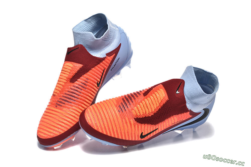 Men's Nike Phantom 6 Elite High FG Firm Ground High-Tops Football Boots - Red/Blue/Black 6