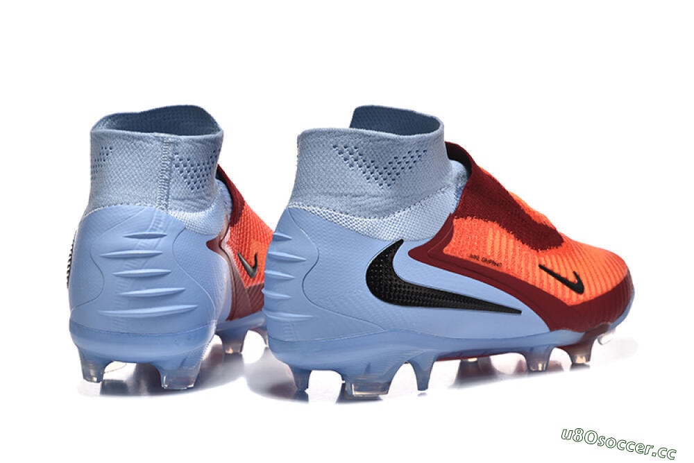 Men's Nike Phantom 6 Elite High FG Firm Ground High-Tops Football Boots - Red/Blue/Black 9