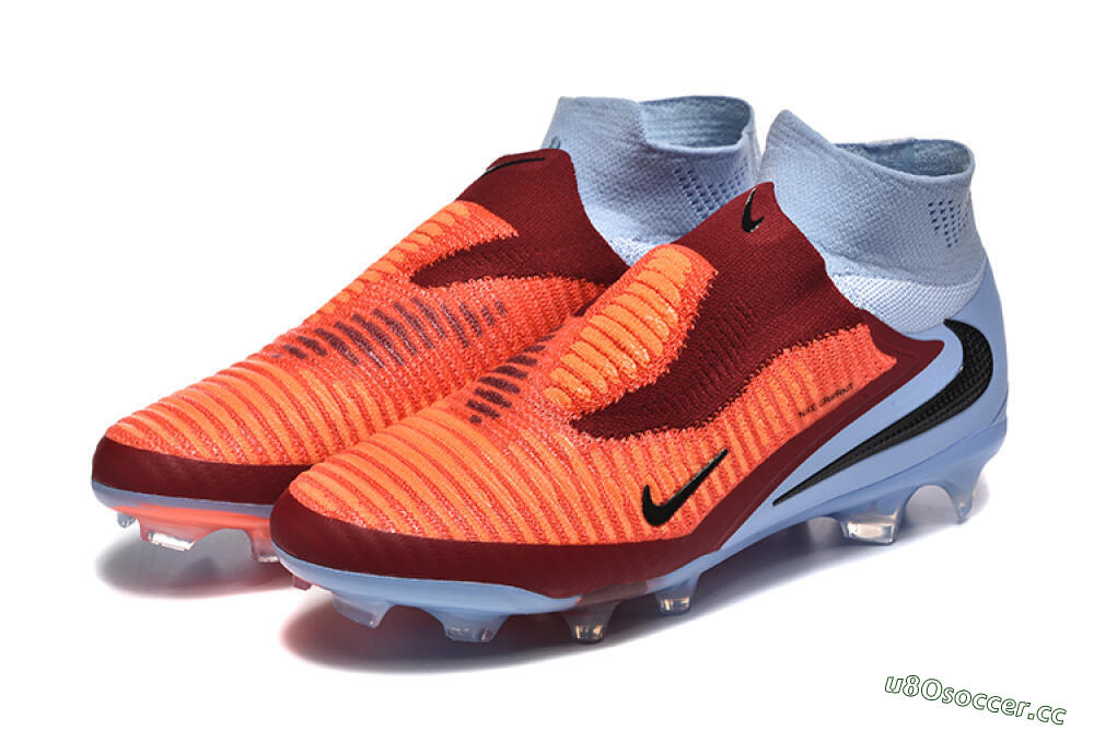Men's Nike Phantom 6 Elite High FG Firm Ground High-Tops Football Boots - Red/Blue/Black 5