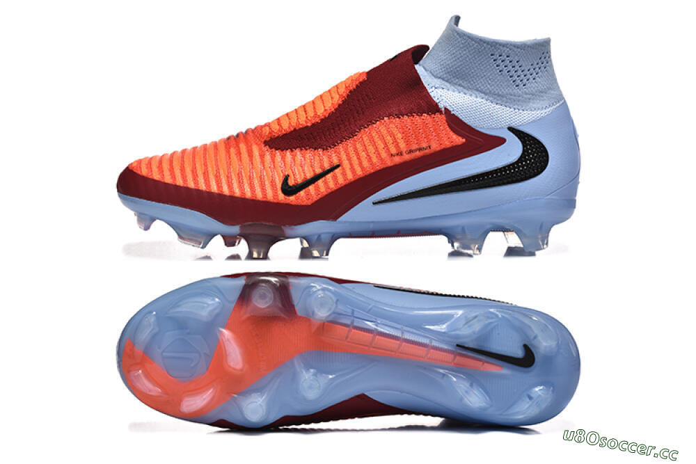 Men's Nike Phantom 6 Elite High FG Firm Ground High-Tops Football Boots - Red/Blue/Black 1