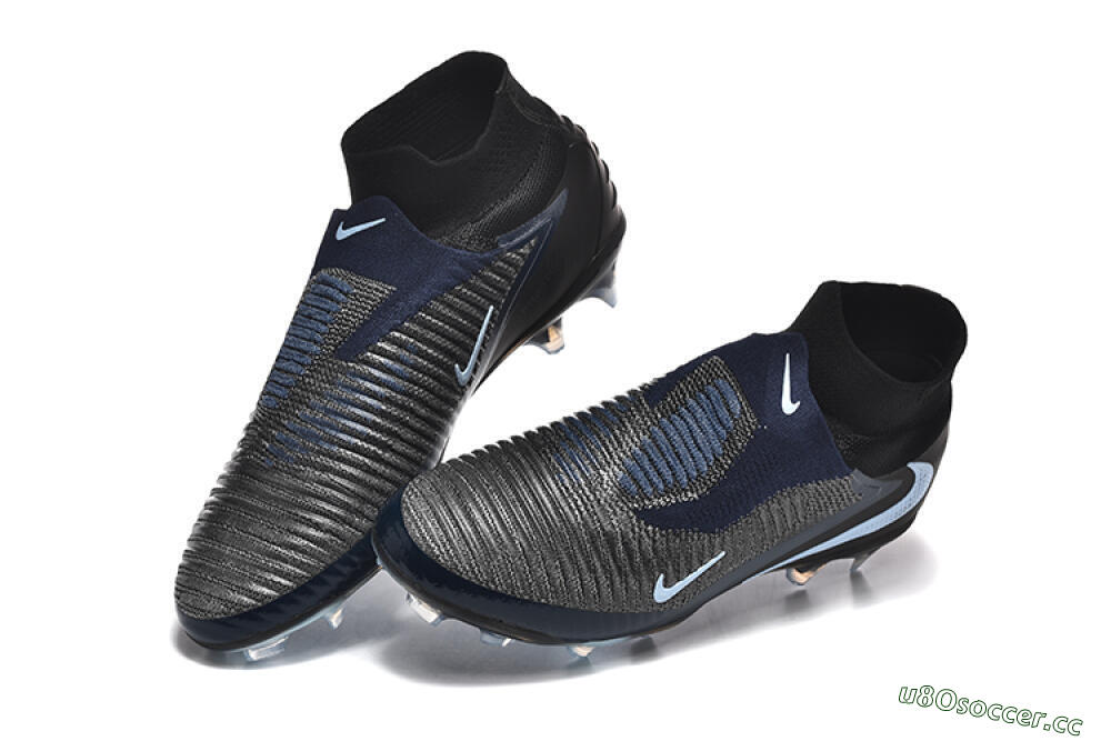 Men's Nike Phantom 6 Elite High FG Firm Ground High-Tops Football Boots - Silver/White/Black 6