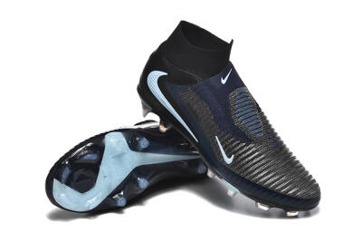 Men's Nike Phantom 6 Elite High FG Firm Ground High-Tops Football Boots - Silver/White/Black