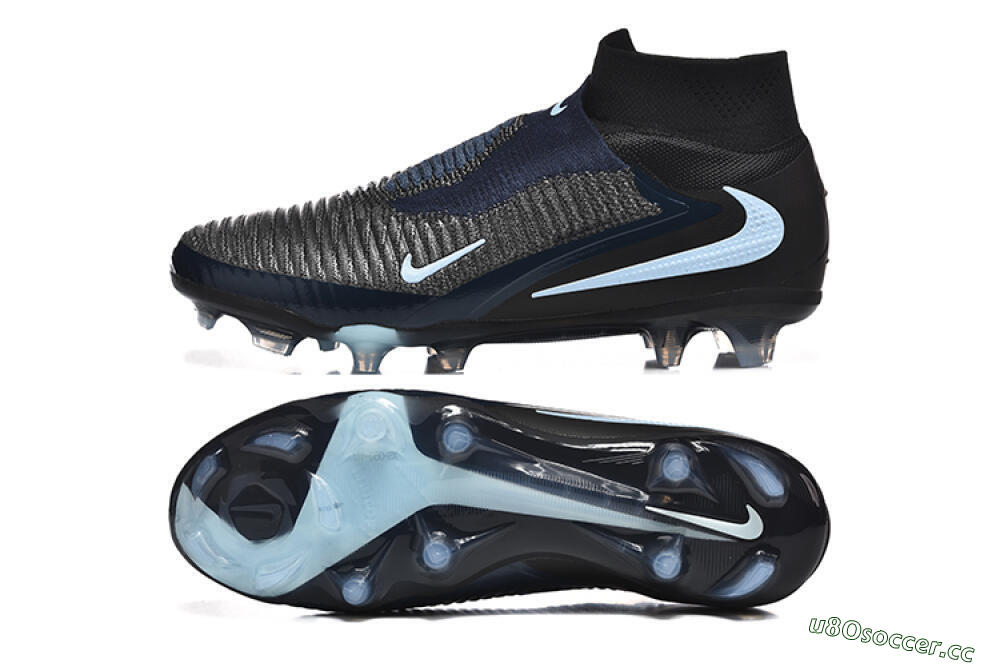 Men's Nike Phantom 6 Elite High FG Firm Ground High-Tops Football Boots - Silver/White/Black 1