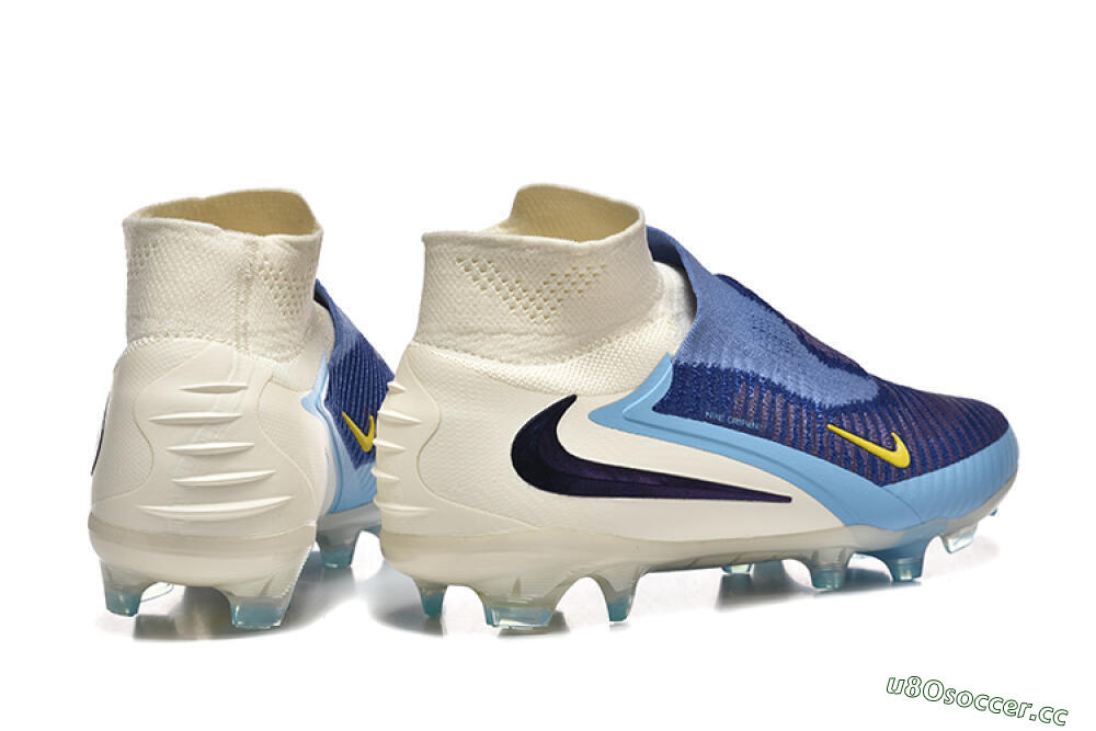 Men's Nike Phantom 6 Elite High FG Firm Ground High-Tops Football Boots - Blue/Yellow/Black 9