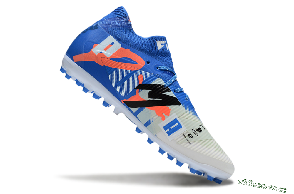 Men's Puma Future 8 Ultimate MG Multi Ground Low-Tops Football Boots - Blue/White/Silver 4