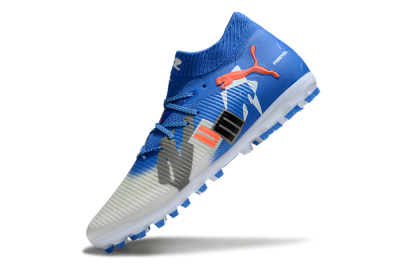 Men's Puma Future 8 Ultimate MG Multi Ground Low-Tops Football Boots - Blue/White/Silver