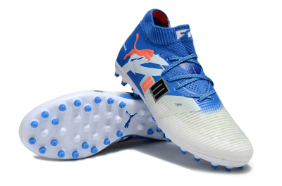 Men's Puma Future 8 Ultimate MG Multi Ground Low-Tops Football Boots - Blue/White/Silver