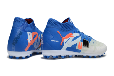 Men's Puma Future 8 Ultimate MG Multi Ground Low-Tops Football Boots - Blue/White/Silver