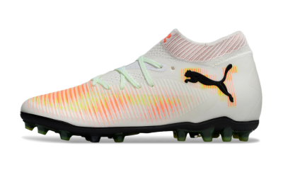 Men's Puma Future 8 Ultimate MG Multi Ground Low-Tops Football Boots - White/Red/Yellow