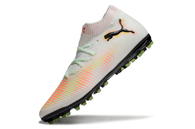Men's Puma Future 8 Ultimate MG Multi Ground Low-Tops Football Boots - White/Red/Yellow
