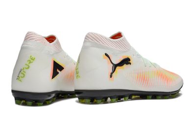 Men's Puma Future 8 Ultimate MG Multi Ground Low-Tops Football Boots - White/Red/Yellow