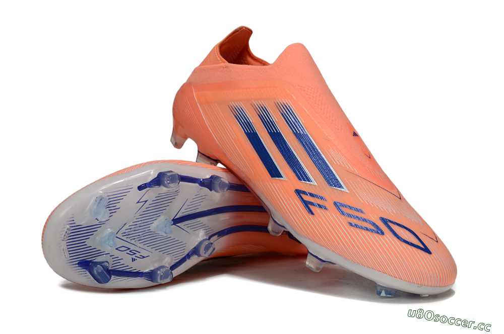 Unisex Adidas F50+ Elite Laceless FG Firm Ground Low-Tops Football Boots - Red/Blue/Silver 3