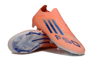 Unisex Adidas F50+ Elite Laceless FG Firm Ground Low-Tops Football Boots - Red/Blue/Silver