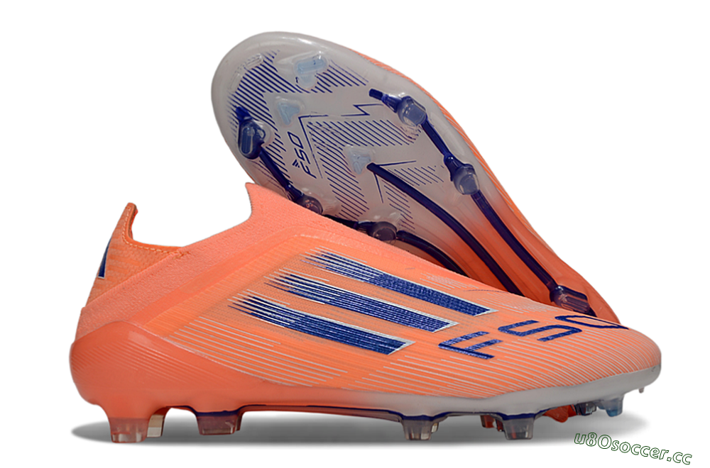 Unisex Adidas F50+ Elite Laceless FG Firm Ground Low-Tops Football Boots - Red/Blue/Silver 2