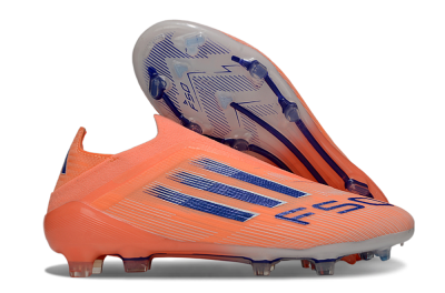 Unisex Adidas F50+ Elite Laceless FG Firm Ground Low-Tops Football Boots - Red/Blue/Silver