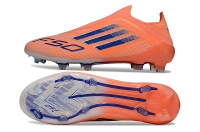 Unisex Adidas F50+ Elite Laceless FG Firm Ground Low-Tops Football Boots - Red/Blue/Silver