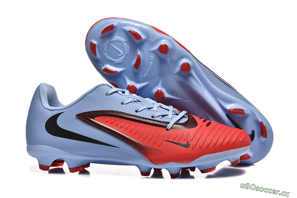 Men's Nike Phantom 6 Elite FG Firm Ground Low-Tops Football Boots - Red/Blue/Black 2