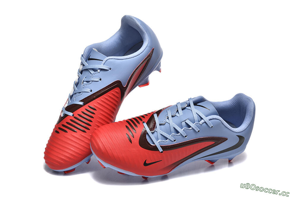 Men's Nike Phantom 6 Elite FG Firm Ground Low-Tops Football Boots - Red/Blue/Black 6