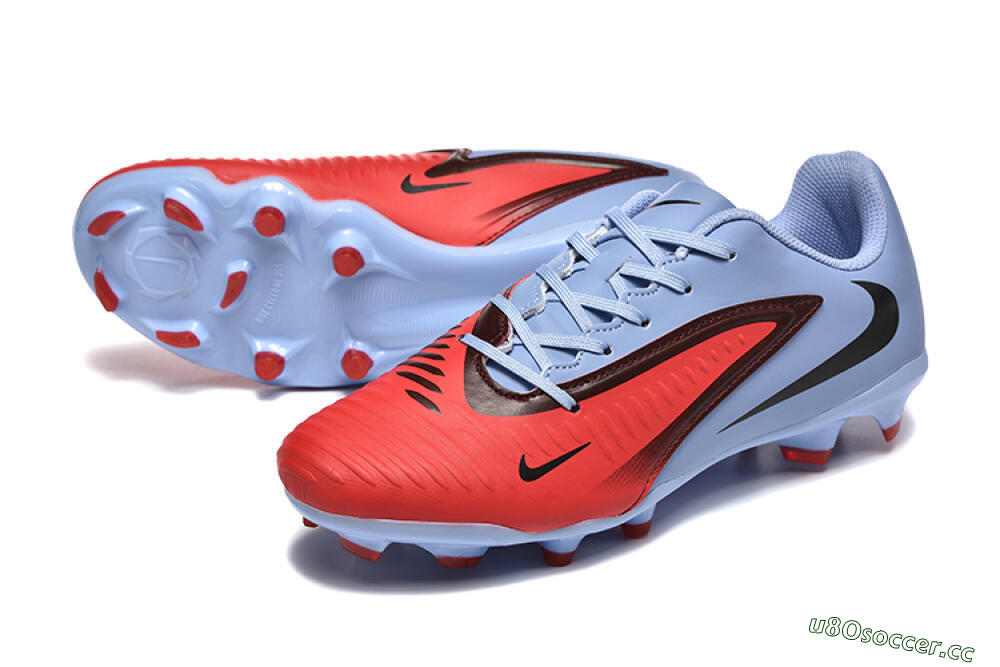 Men's Nike Phantom 6 Elite FG Firm Ground Low-Tops Football Boots - Red/Blue/Black 3