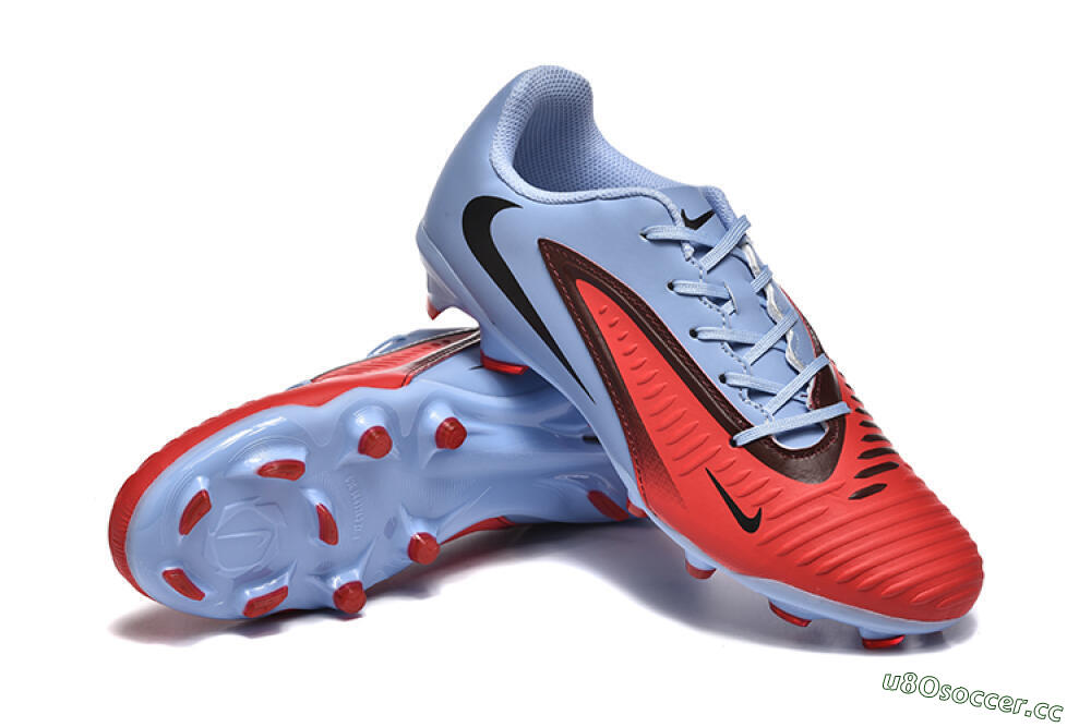 Men's Nike Phantom 6 Elite FG Firm Ground Low-Tops Football Boots - Red/Blue/Black 4