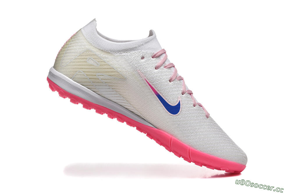 Men's Nike Air Zoom Mercurial Vapor 16 Elite TF Artificial Turf Low-Tops Football Shoes - White/Blue/Pink 7