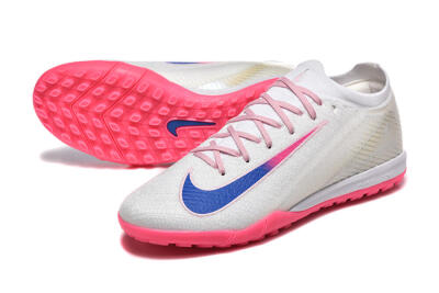 Men's Nike Air Zoom Mercurial Vapor 16 Elite TF Artificial Turf Low-Tops Football Shoes - White/Blue/Pink
