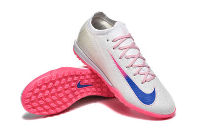 Men's Nike Air Zoom Mercurial Vapor 16 Elite TF Artificial Turf Low-Tops Football Shoes - White/Blue/Pink
