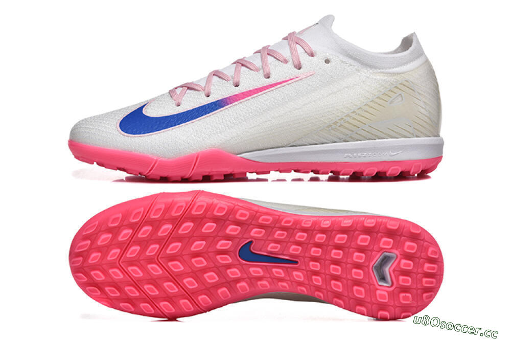 Men's Nike Air Zoom Mercurial Vapor 16 Elite TF Artificial Turf Low-Tops Football Shoes - White/Blue/Pink 1