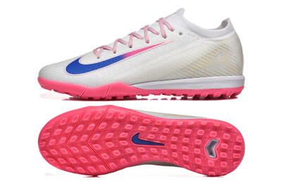 Men's Nike Air Zoom Mercurial Vapor 16 Elite TF Artificial Turf Low-Tops Football Shoes - White/Blue/Pink