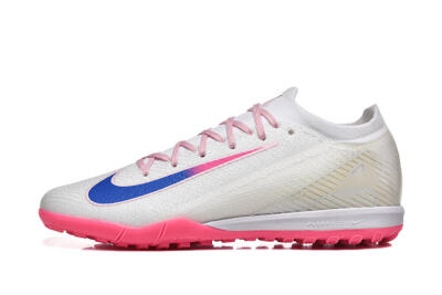 Men's Nike Air Zoom Mercurial Vapor 16 Elite TF Artificial Turf Low-Tops Football Shoes - White/Blue/Pink