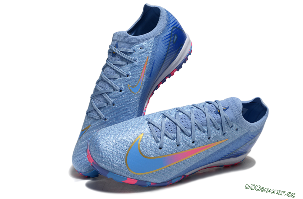 Unisex Nike Air Zoom Mercurial Vapor 16 Elite TF Artificial Turf Low-Tops Football Shoes - Blue/Pink/Gold 3