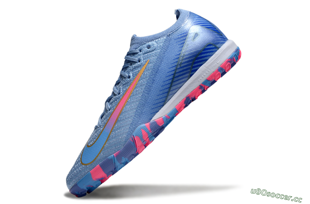 Unisex Nike Air Zoom Mercurial Vapor 16 Elite TF Artificial Turf Low-Tops Football Shoes - Blue/Pink/Gold 5