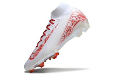 Unisex Nike Air Zoom Mercurial Superfly 10 Elite FG Firm Ground High-Tops Football Boots - White/Red/Gold