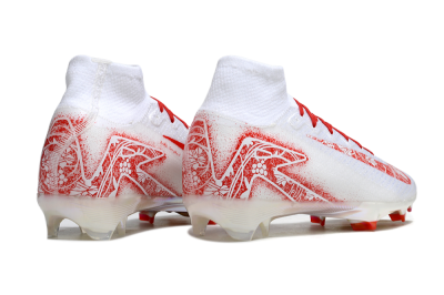 Unisex Nike Air Zoom Mercurial Superfly 10 Elite FG Firm Ground High-Tops Football Boots - White/Red/Gold